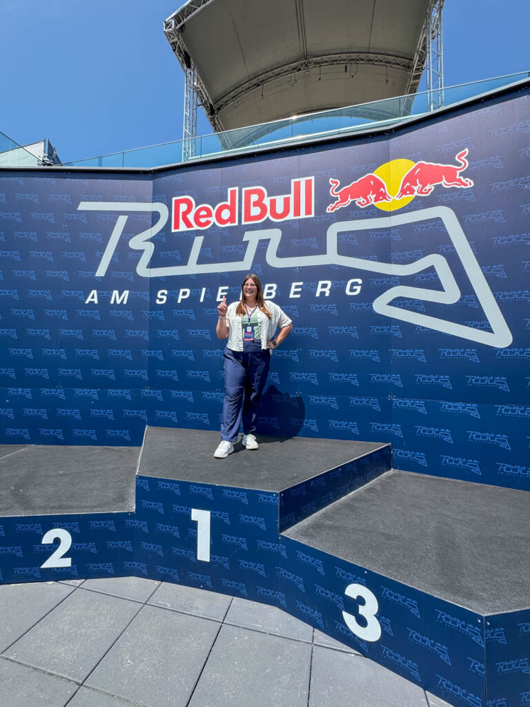 Amanda on the podium at Red Bull Ring
