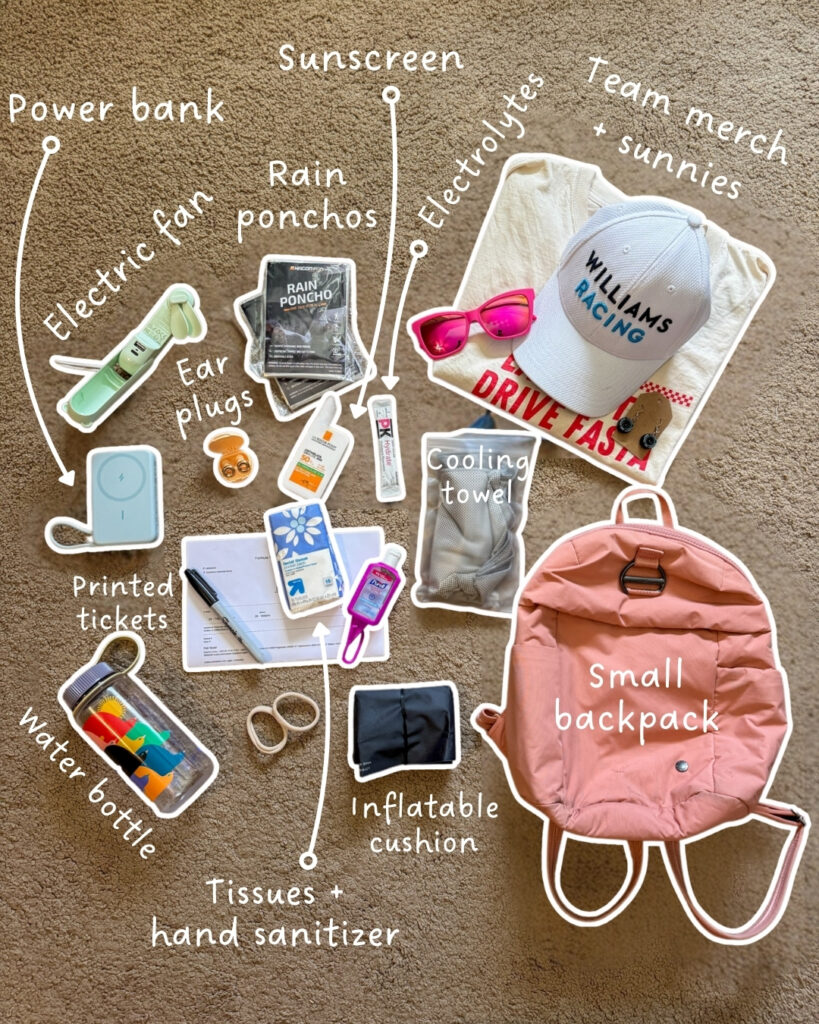 What to pack for an F1 race