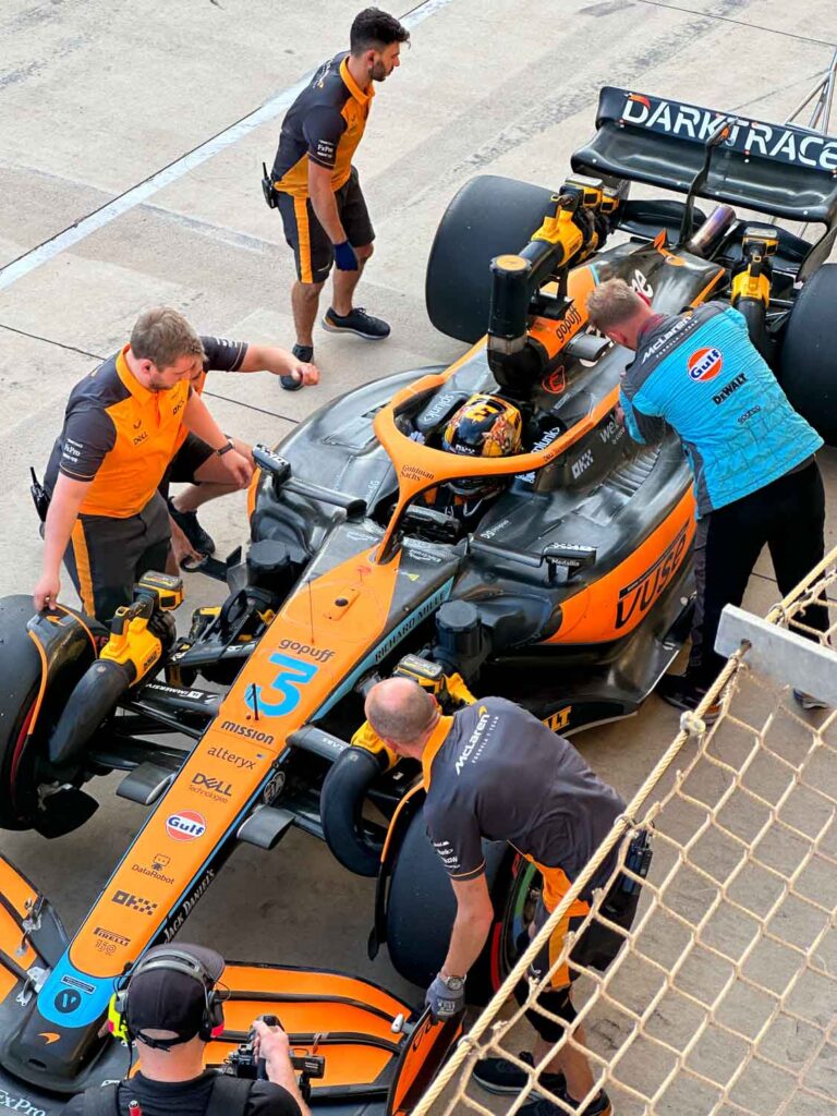 McLaren pit view at COTA