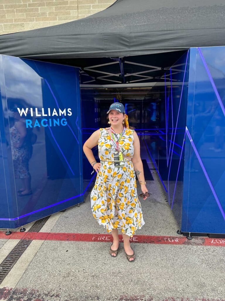 Amanda in the F1 paddock at COTA