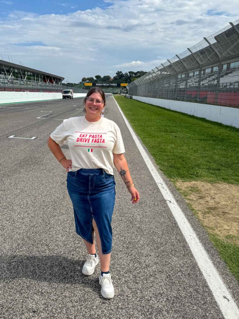 Amanda at Imola track | What to wear to an F1 race