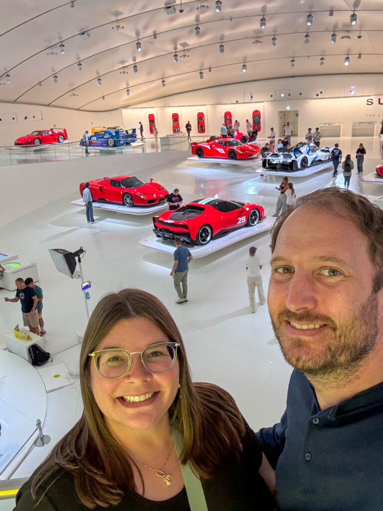 Amanda and Elliot at Enzo Ferrari Museum in Modena