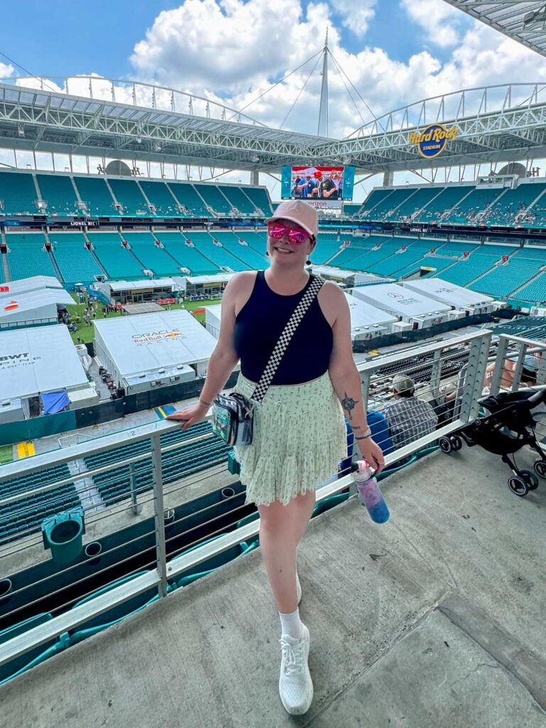 Amanda in Hard Rock Stadium during Miami Grand Prix