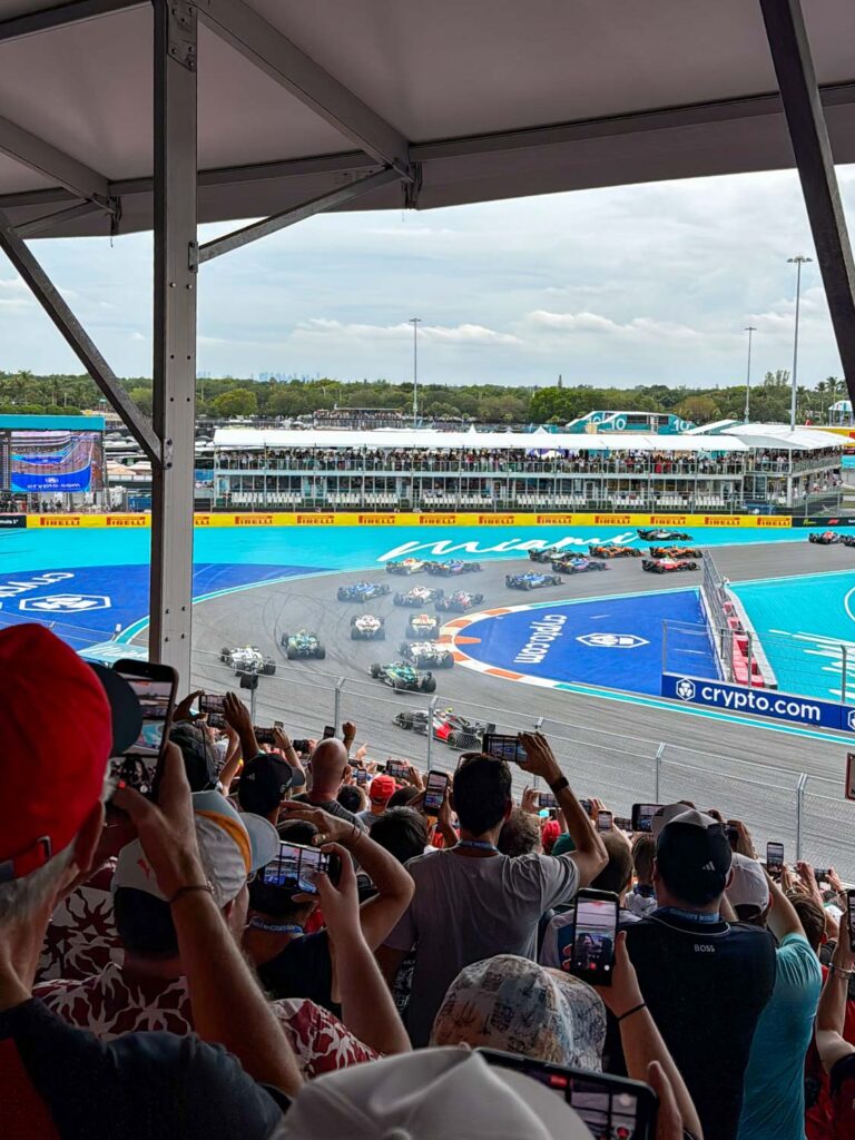 Miami Grand Prix Turn 1 Grandstand view at race start